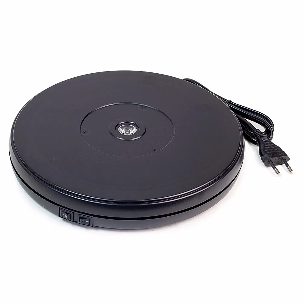 25cm Led Light Top Electric Rotating Display Turntable for Model Jewelry display stand or 4k Photography,Max Load 11kg