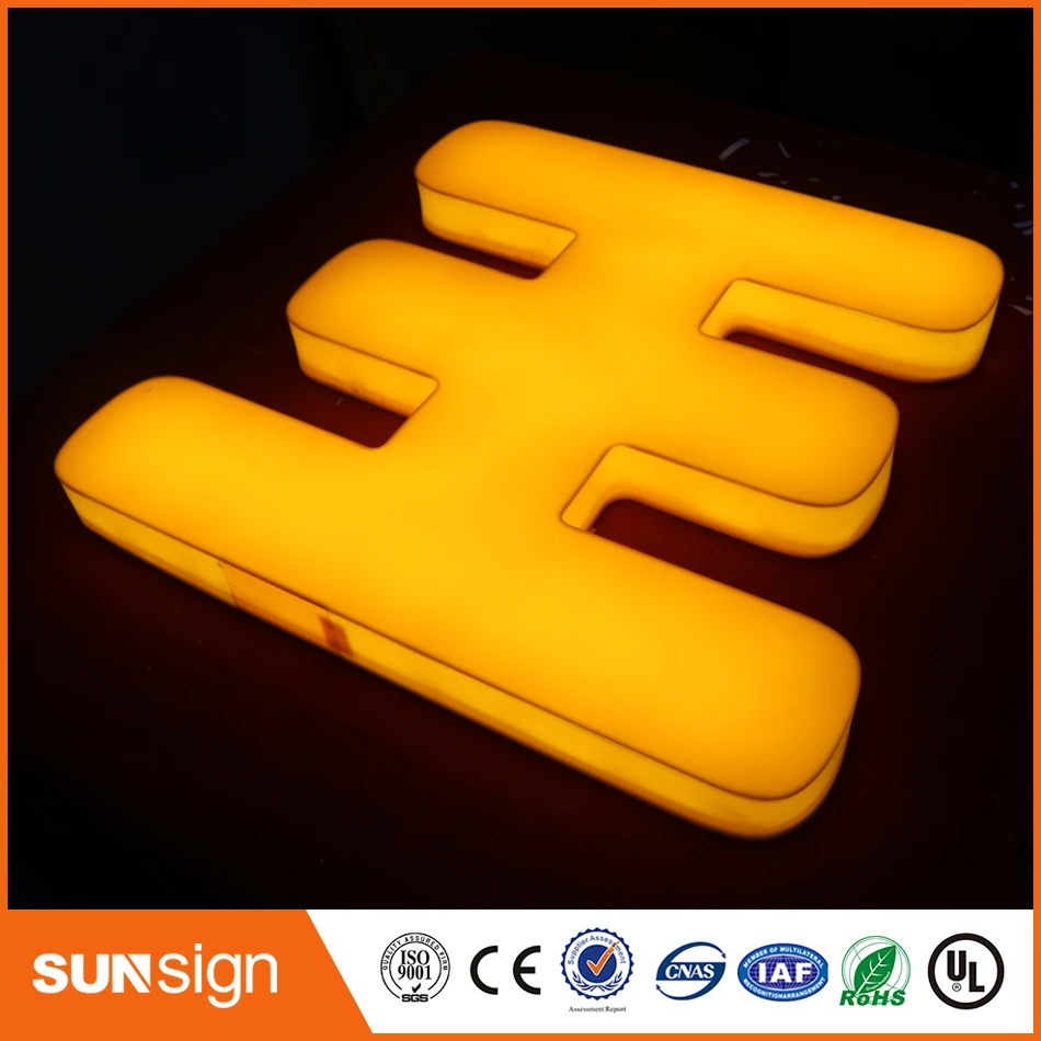 Custom design LED letter fonts 3d letters