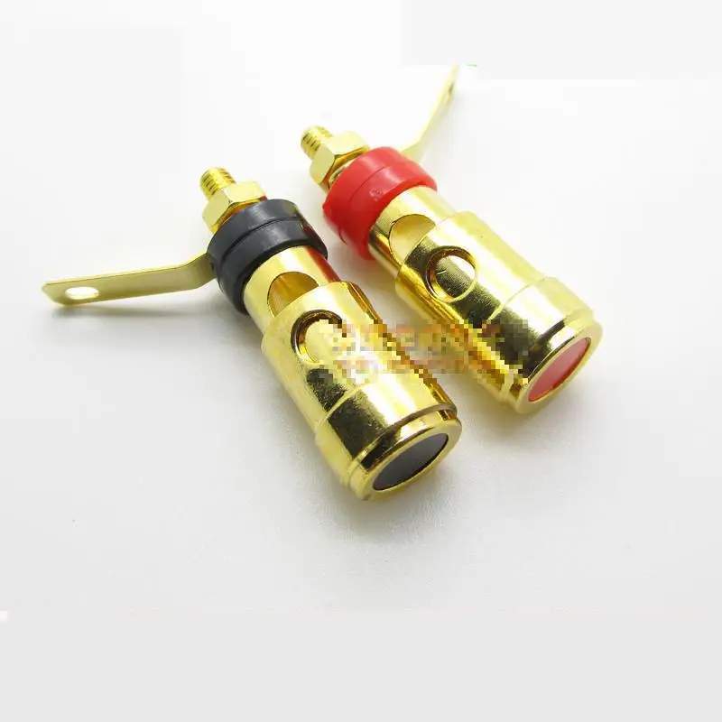 1pairs/lot Length 40mm Gold Plating Binding Post Self Locking Pressing Type For Speaker Audio Connector