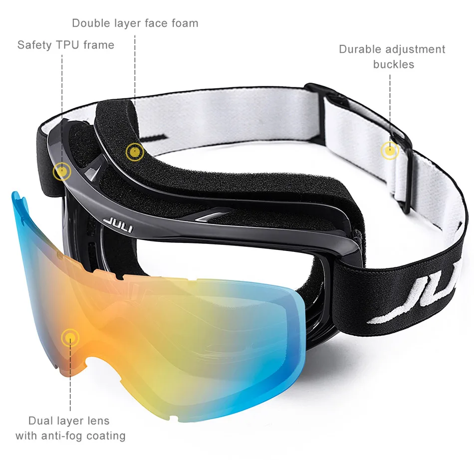 Snow Goggles,Winter Snow Sports Snowboard Over Glasses Goggles with Anti-fog UV Protection Double Lens for Men Women mask Goggle