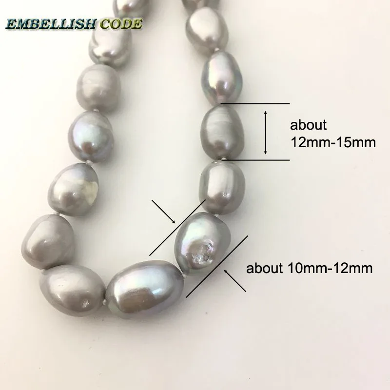 gray grey color bracelet pearl bangle semi baroque tear drop irregular shape natural Cultured freshwater pearls for women