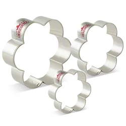 KENIAO Flowers Cookie Cutter for Baby Shower - Large, Medium, Small Basic Biscuit Fondant Bread Sandwich Molds - Stainless Steel