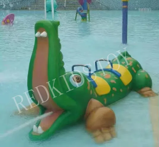 Fiberglass Crocodile Water Play Equipment HZ-CF006