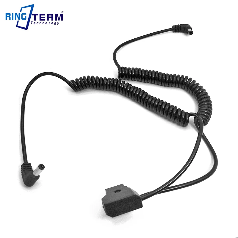 

DTap Power Spliter Cable Dual 5.5 2.5mm DC Angled Plug In Out Coiled Stretch For Sony Light Lamps And Others Stable Power