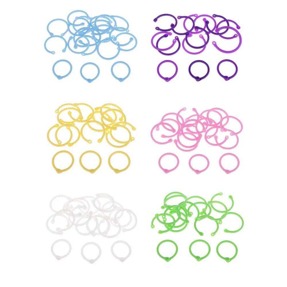 XRHYY 20 PCS Binder Rings Color plastic Paper Storage Binding Loose-Leaf Ring S/M/L For Notebook Album Accessories Random Color