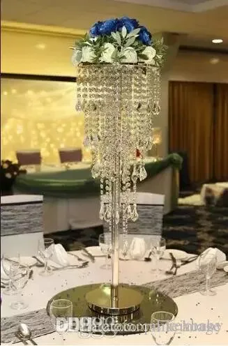 

NEW H80cm Tall Crystal Wedding Centerpiece Table Chandelier Flower Stand Wedding Props tall flower stand for table 10pcs/lot