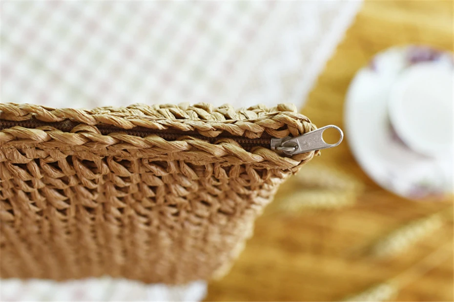 Frauen Handtasche Sommer Strand Tasche Rattan Gewebt Handarbeit Gestrickte Stroh Große Kapazität Totes Leder Frauen Schulter Tasche Böhmen Neue – Detail 15