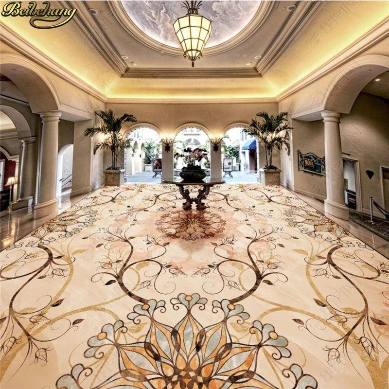 

beibehang Custom Photo Wallpaper Floor Painting Hotel Villa Lobby Art Patch Stone Flooring wall papers home decor