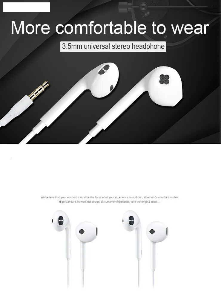 CHYI Sport Earphone wholesale Wired Super Bass 3.5mm Crack Headset Earbud with Microphone Hands Free for Samsung Ear Phone