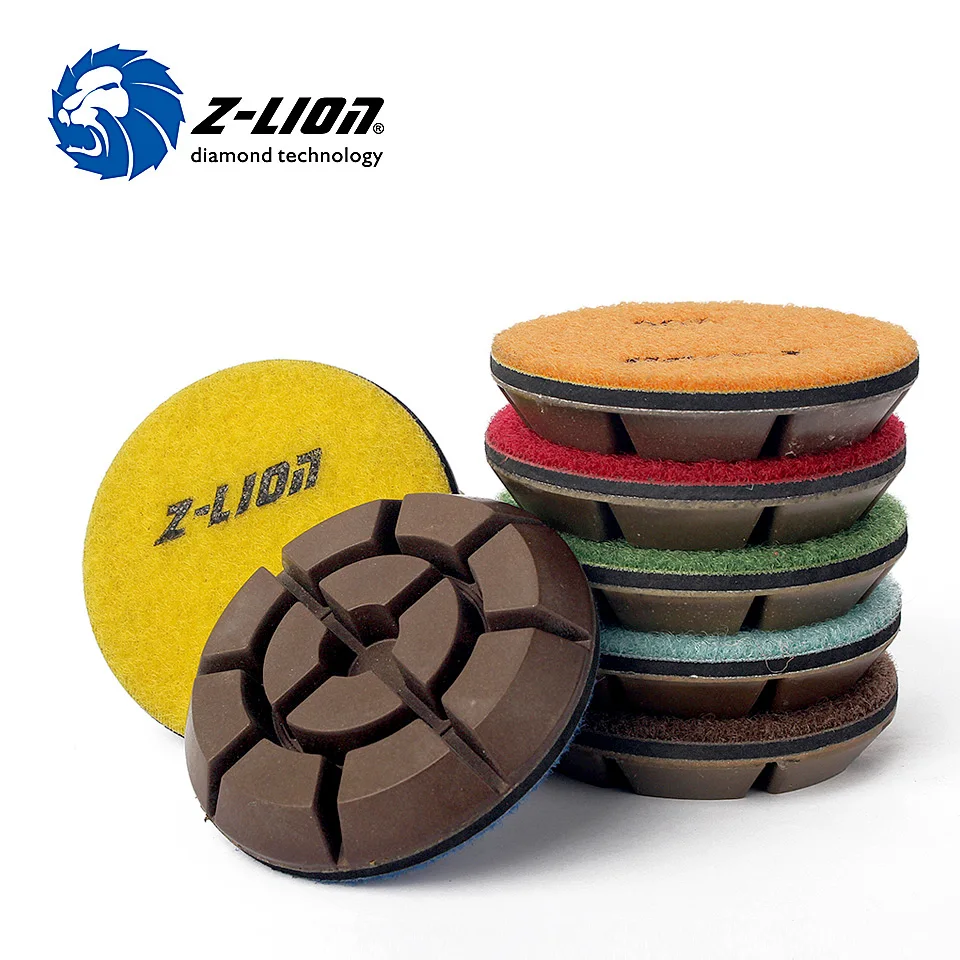 

Z-LION 7 Pcs/Lot 3 Inch Diamond Concrete Polishing Pads Thickness 10MM Floor Sanding Disc For Stone Concrete Floor