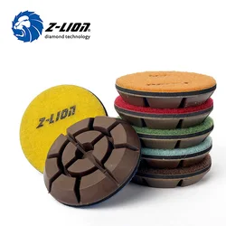 Z-LION 7 Pcs/Lot 3 Inch Diamond Concrete Polishing Pads Thickness 10MM Floor Sanding Disc For Stone Concrete Floor