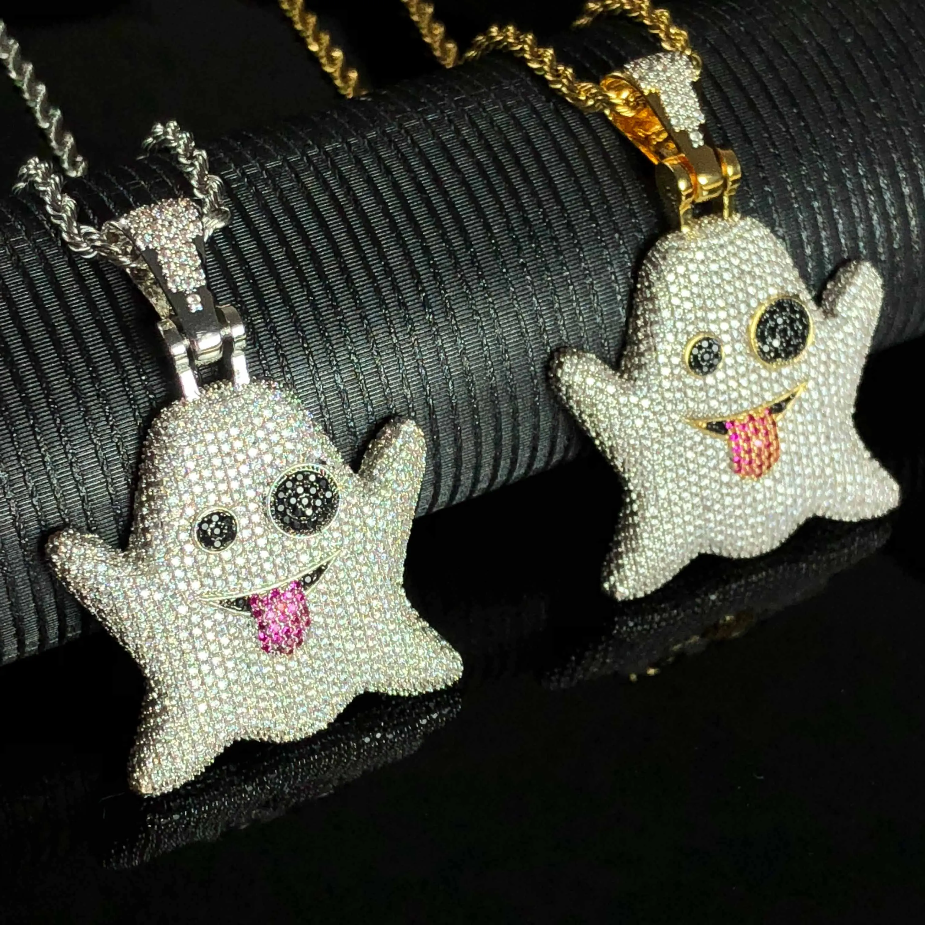 Iced out ghost pendant wholesale jewelry