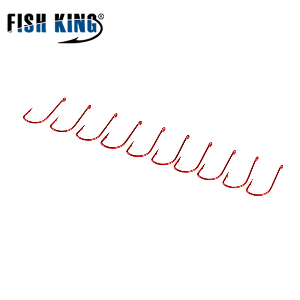 FISH KING 30PCS SODE Fishing Hook High Carbon Steel Barbed Fishhook Bent Baitholder AD Sharp Ringed Carp Hook Fishing Tackle