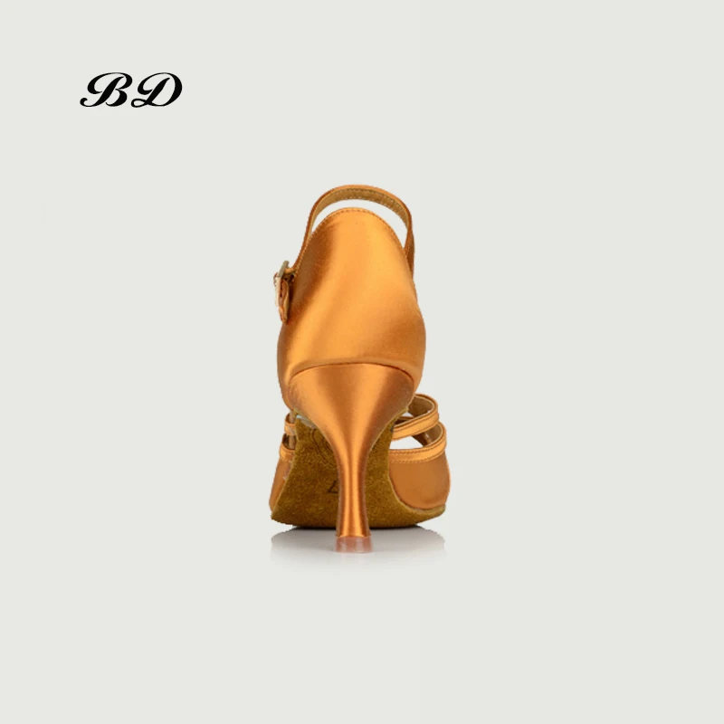 Beruf Tanzschuhe Ballsaal Damen Latein Schuhe Damen Mädchen Sandalen BD 236 Authentisch 3 Schnallen Direkter Absatz 7,5 cm 2018 NEU Satin – Detail 6