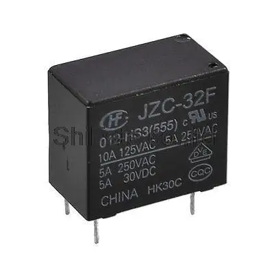 Black Rectangle Case 12V DC SPST NO Relay JZC-32F 012-HS3