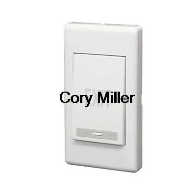 White Mini Exit Switch Wall Switch w One Button Normally Open (NO)