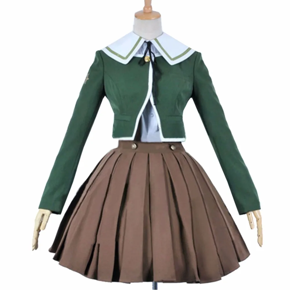 

Danganronpa Dangan-Ronpa Chihiro Fujisaki 2021, униформа, пальто, юбка, рубашка, аниме, костюмы для косплея на Хэллоуин для женщин