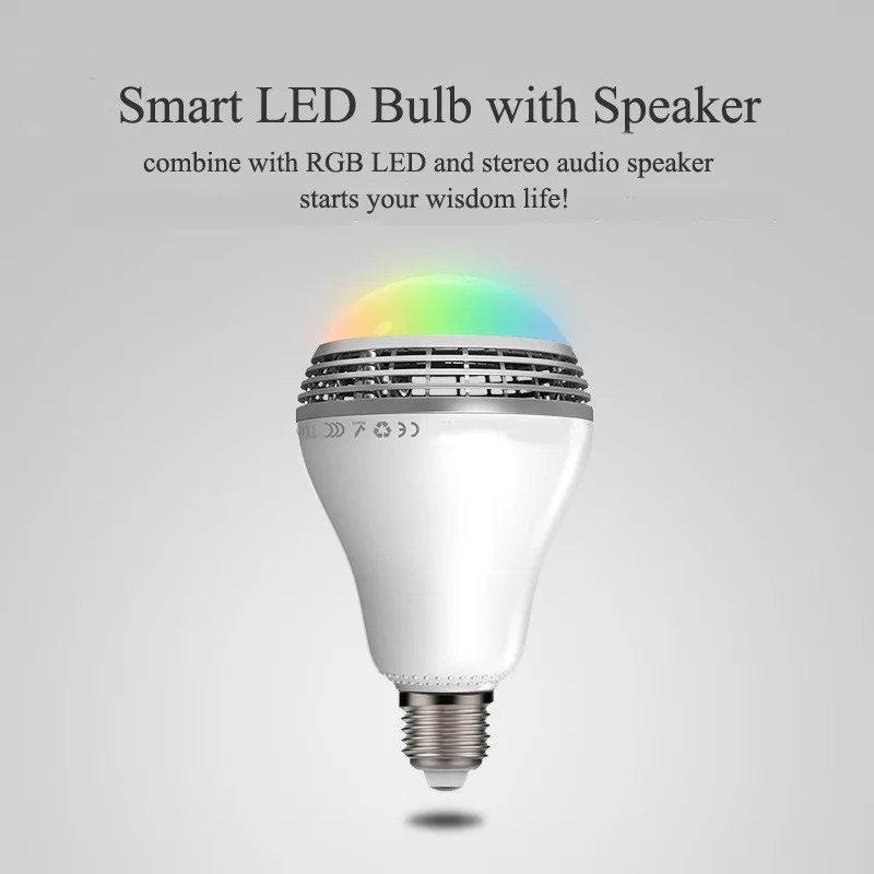 Новинка E27 Bluetooth 4.0 Беспроводная лампочка динамик s умный RGB светодиодный аудио динамик лампочка лампа для всех телефонов 110-220 В динамик s