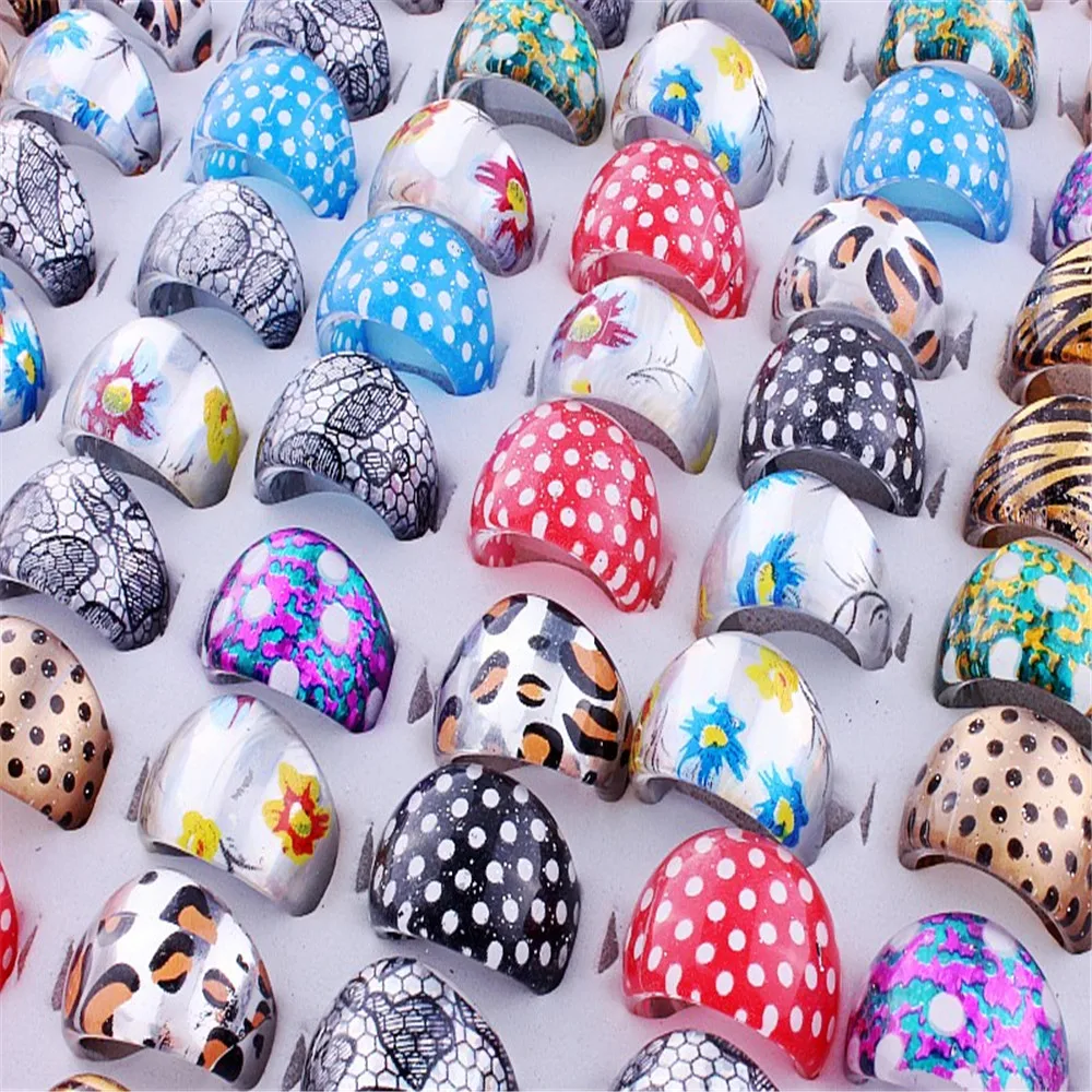 Wholesale Lot 20Pcs Sexy Colorful leopard print Design Lovely Children Rings Resin Lucite Fashion Jewelry cutey girl 13-15MM