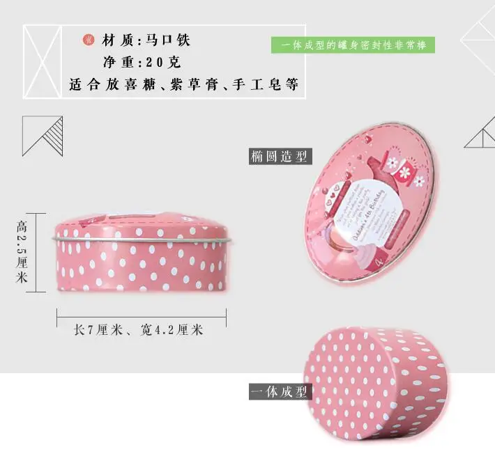 30pc/box Oval ShapeStorage Box Vintage Lady Printing Small Candy Box Handmade Soap Case Mini Tin Jewelry box Small Pill Case