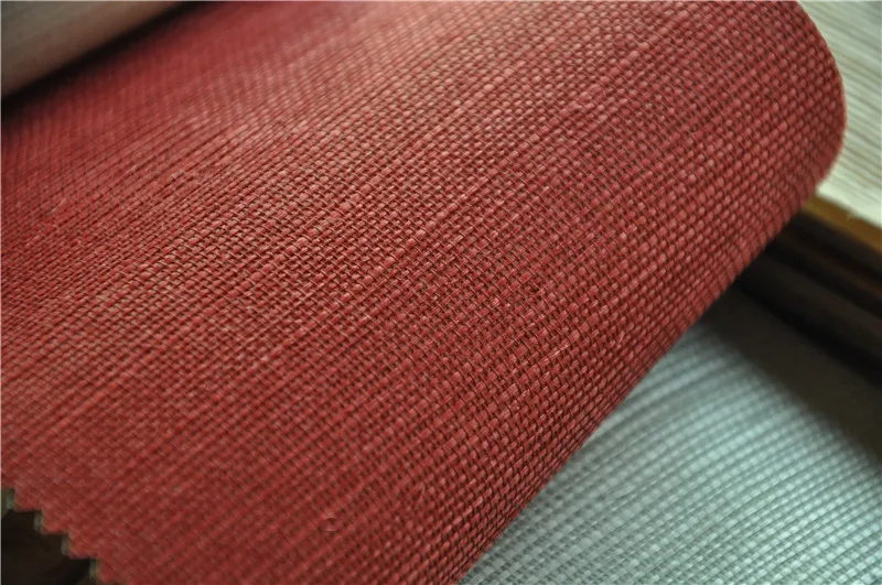 2017 new red natural texture sisal Wallpaper for home decoration hotel room wall