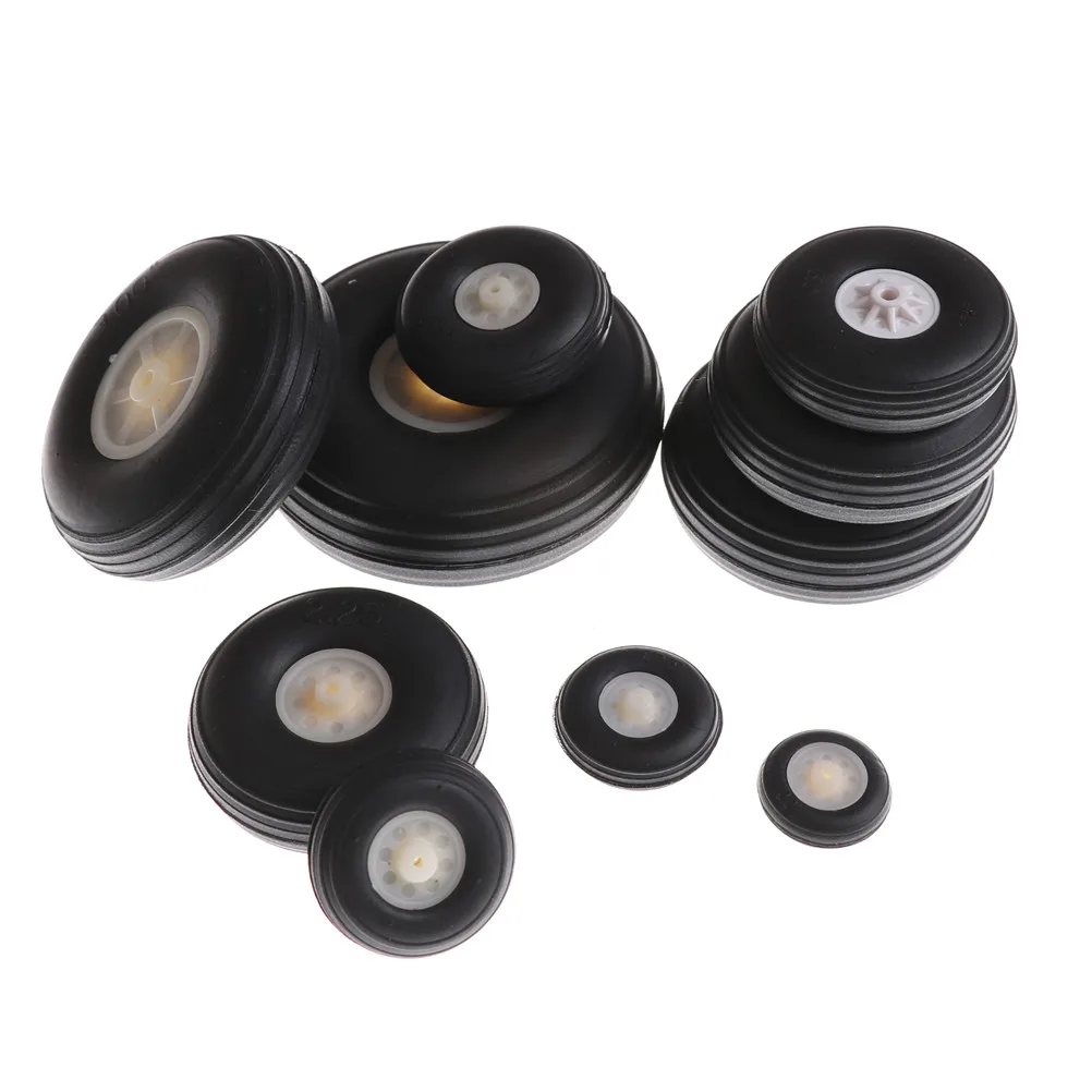 2pcs for RC Airplane Replacement Parts PU Plastic Hub Tail Wheel Rubber Black,white 1\\\