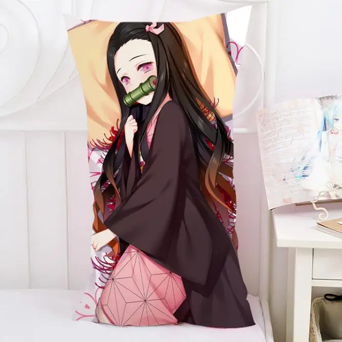 

Anime Cartoon Kamado Nezuko Hugging ectangle Poszewki Dakimakura Pillows Cases Cover Pillowcase Cosplay Cushion Gift