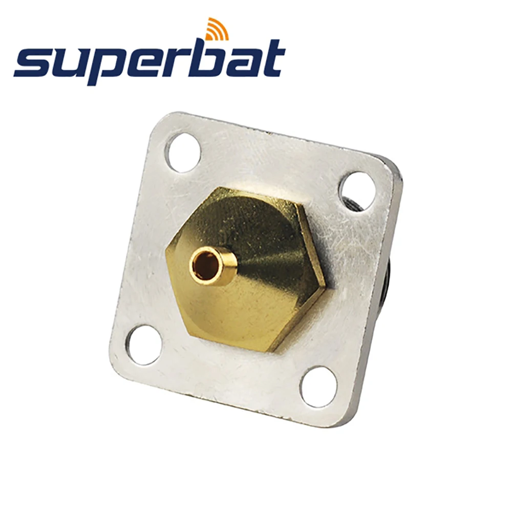 Superbat 10pcs N Solder Female with 4 hole Panel Mount RF Connector for Semi Rigid.086 Cable