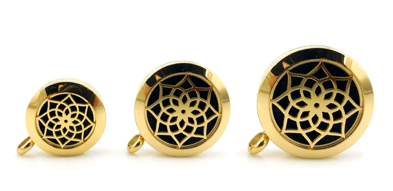 With Chain Gift Lotus 20mm 25mm 30mm Stainless Steel Essential Oils Aromatherapy Locket Perfume Diffuser Necklace
