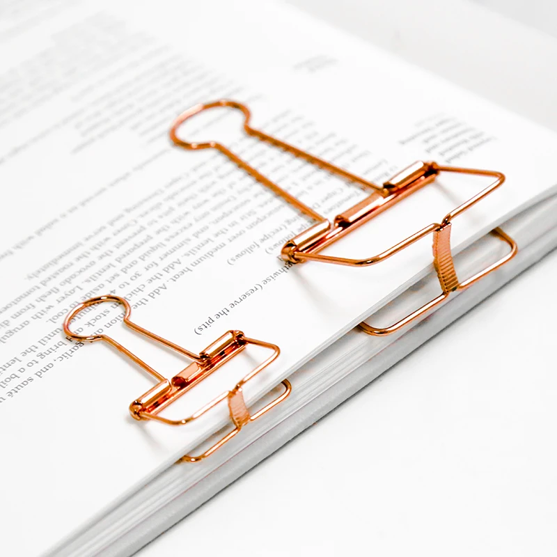 JIANWU Metal long tail clips gold paper clips Color clips mini clips Multifunctional metal bookmark