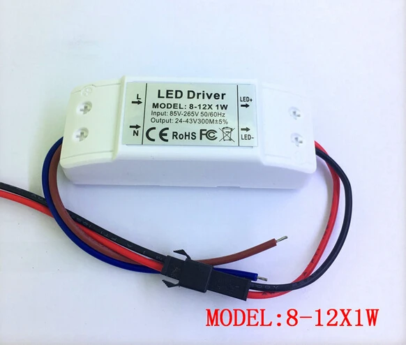 

8-12x1w 8w 9w 10w 11w 12w LED Driver Power Supply 300mA input85-265v for Led ceilling light panel light downlight Transformers