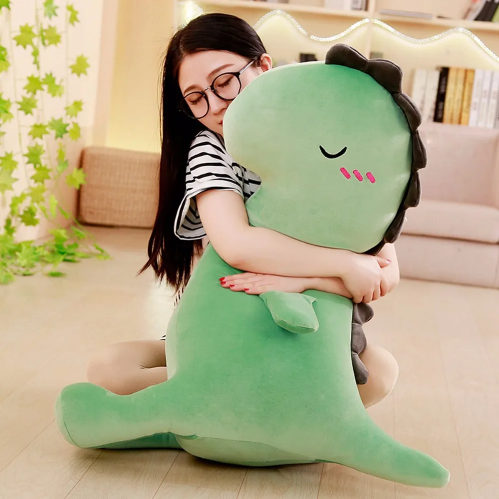 

stuffed toy large 80cm cute green dinosaur plush toy down cotton soft doll hugging pillow Christmas gift s2717