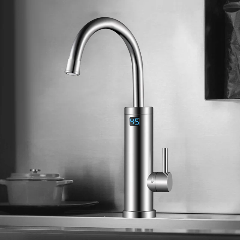 Kbxstart 스테인레스 스틸 Robinet 요리 인스턴트 온수기 탭 Cocina Electrica 수도꼭지, EU 플러그 또는 누출 보호기 포함