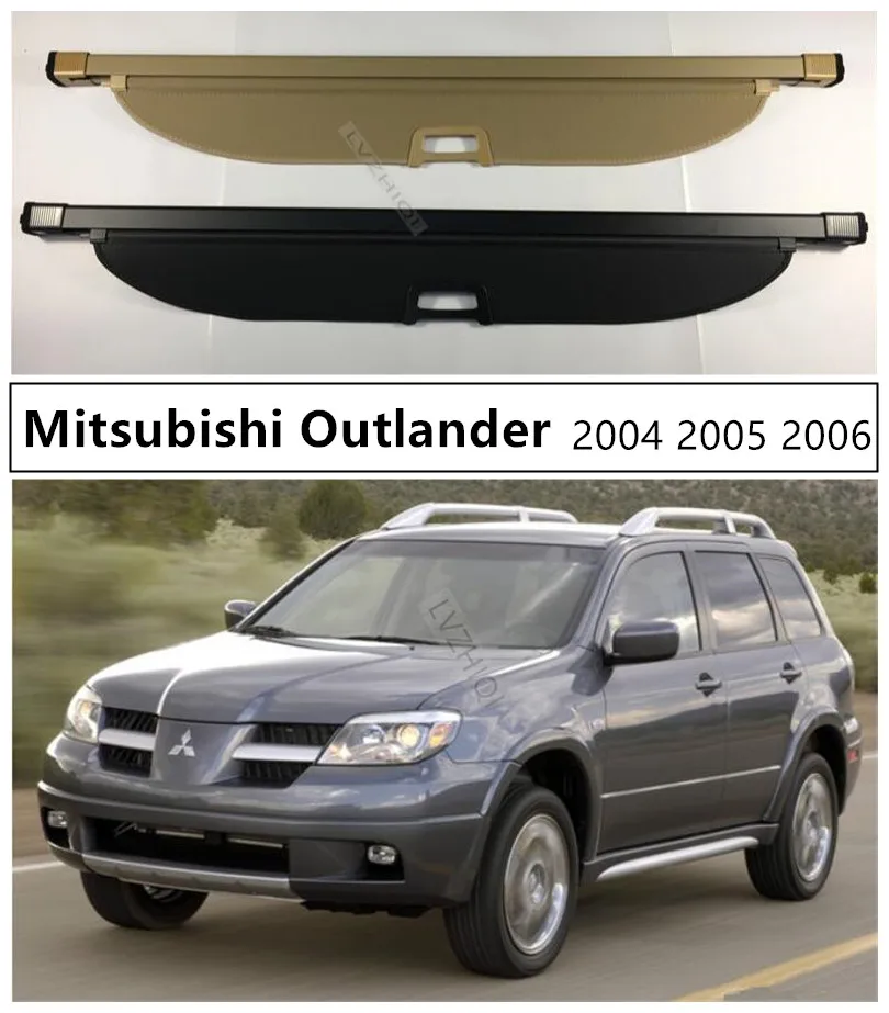 

Rear Trunk Cargo Cover For Mitsubishi Outlander 2004 2005 2006 High Qualit Security Shield Car Accessories Black Beige