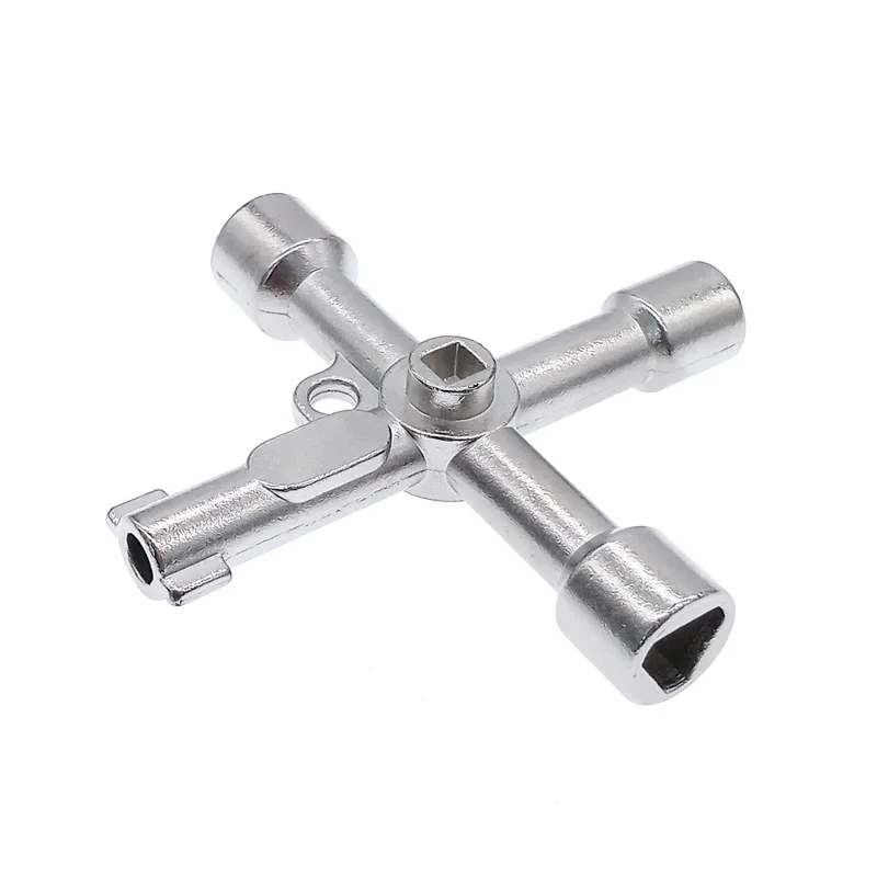 Universal Cross Multi function Key electrical cabinet key Triangle Wrench 5 in 1 Train Electrical Elevator Cabinet Valve Alloy