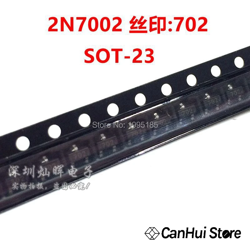 100PCS 2N7002 2N7002LT1G MOSFET N-CH 60V 300MA SOT-23