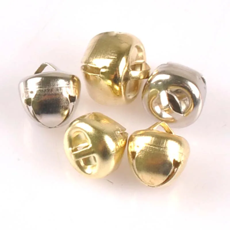 Złoty/srebrny żelaza krzyż mały Jingle Bells świąteczne dekoracje zawieszki DIY rzemiosło akcesoria do rękodzieła 6/8/10mm 100 sztuk cp2010 — zdjęcie 3