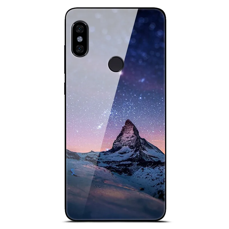 ل Xiaomi Redmi ملاحظة 5 حالة الزجاج المقسى كوكب الفضاء غطاء الزجاج الخلفي حالة ل Xiomi Redmi ملاحظة 5 برو Redmi note5 64GB 32GB