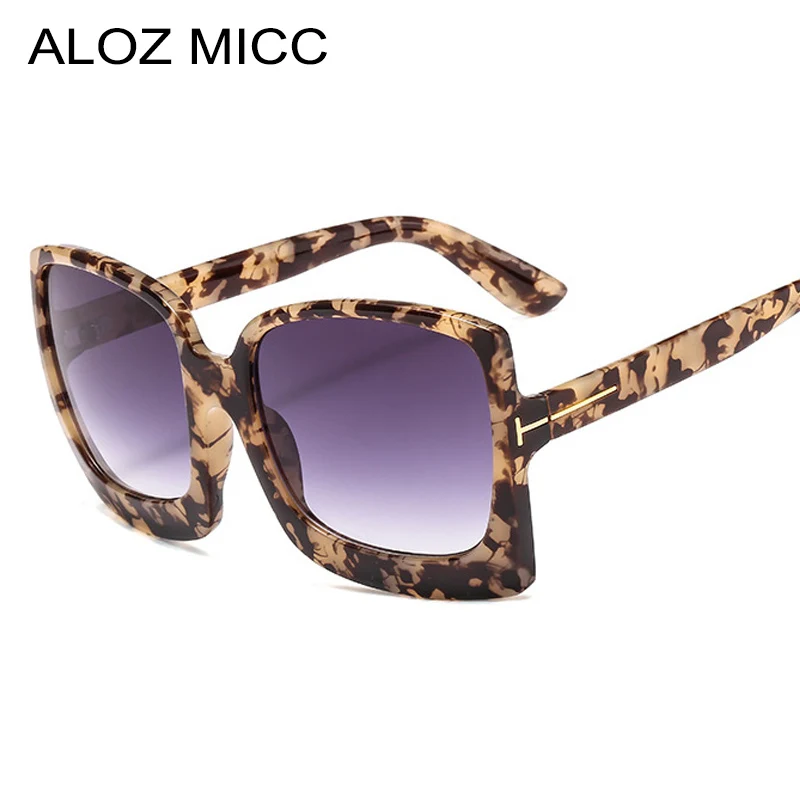 

ALOZ MICC Vintage Oversized Sunglasses Women Brand Fashion Summer Square Sun Glasses Ladies Female Gradient Eyewear Q674