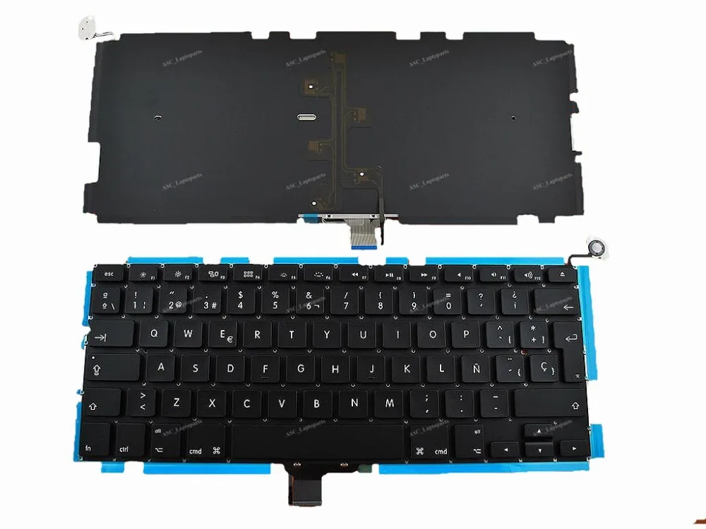 

New SP Spanish Teclado Keyboard For Apple Macbook Pro 13" A1278 2009 2010 2011 2012 Laptop Backlit Black NO Frame