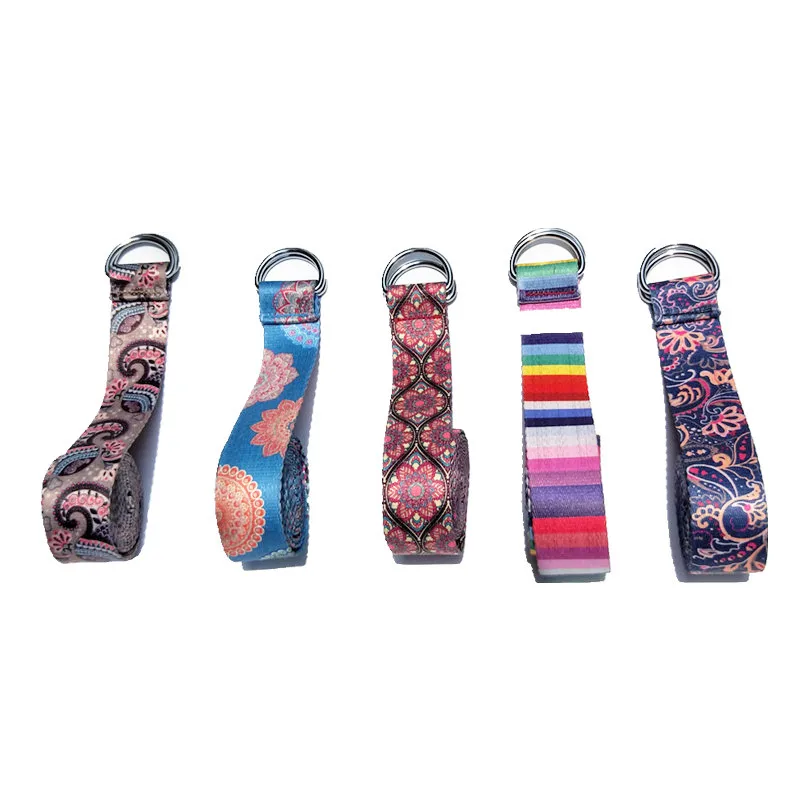 

Adjustable Yoga Belt Printed Yoga Stretch Belt Washable Sport Stretch Strap D-Ring Belts Yoga Strap Fitness Rope 183x3.8cm