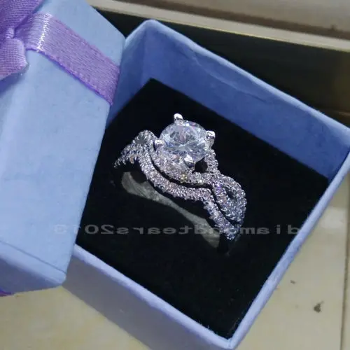 Size 5-11 2015 big promotion Free shipping 10kt white gold filled GF white  CZ women lady wedding Ring set gift choucong