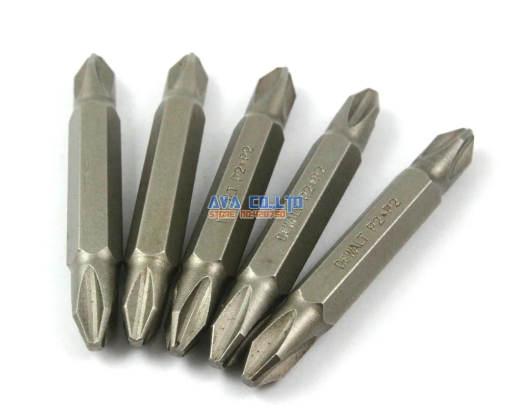 5 Pieces Magnetic Double End Phillips Screwdriver Bit S2 Steel 1/4