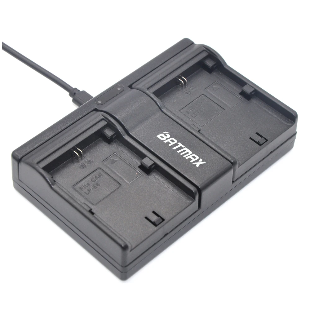 LP-E6 LPE6 LP E6 USB Dual Charger for Canon 6D 5D Mark III 5D Mark II 7D 60D Digital SLR DSLR Cameras and BG-E14, BG-E13