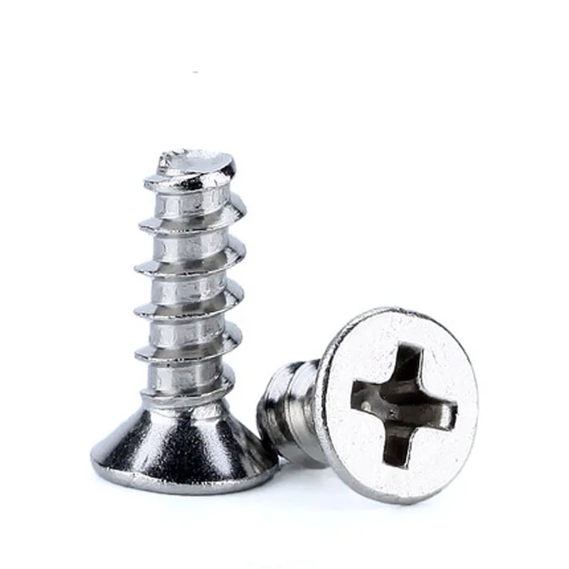 50pcs M1.6x4mm flats head Phillips screw Cross Countersunk heads Flat tail self-tapping screws stainless steel