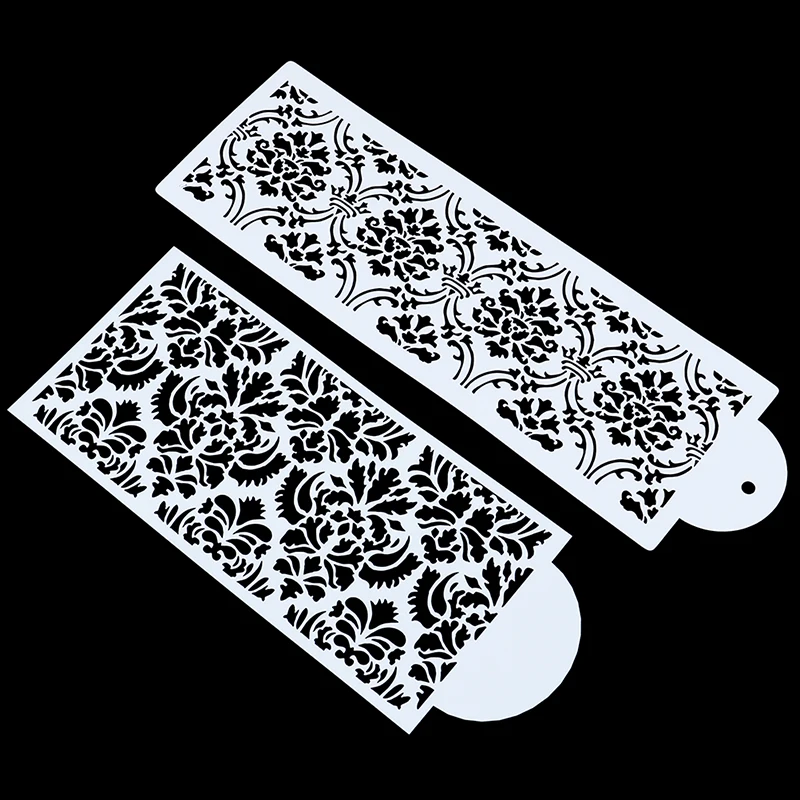 Cake Decorating Tool Damask Lace Border Cake Side Cupcake Stencil Sugarcraft Decoration Mould Baking Tool Kitchen Accessories