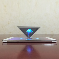 Dropshipping 3D Hologram Pyramid Display Projector Video Stand Universal For Smart Mobile Phone стойка для микрофона proyectores