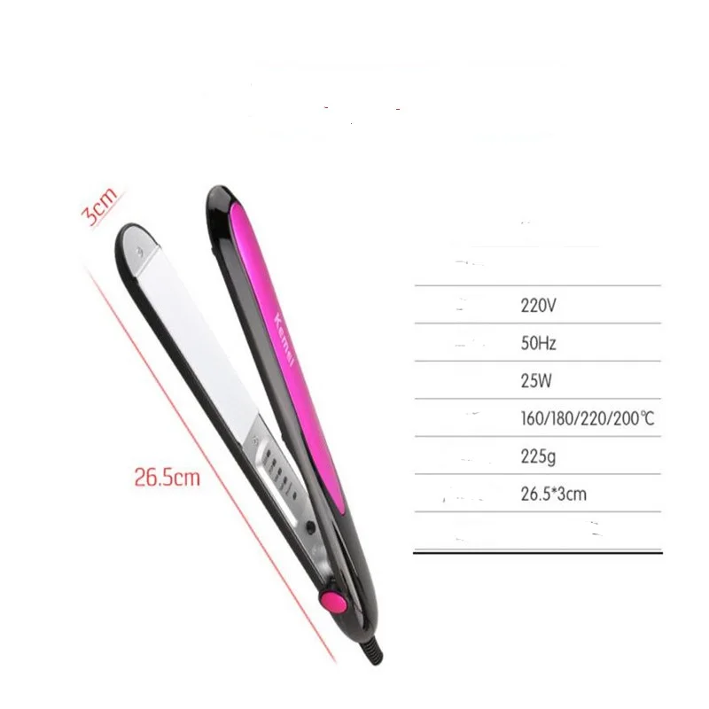 220v Electric Fast Heat Hair Straighter Iron Straightening Style Salon Flat Wand Hairstyling Straightener Crimple Fringe Curler