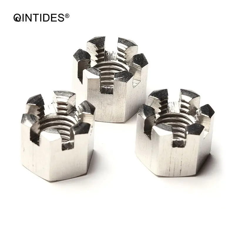 

QINTIDES M6 M8 M10 M12 M14 Hexagon slotted nuts type 1 Hexagon thin slotted nuts castle nuts with metric coarse