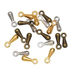 100pcs 2x7mm 3x9mm Gold/Silver/Bronze/Rhodium Color Tear Drop pendants Charms Tail Extend Chain End Beads DIY Jewelry Findings